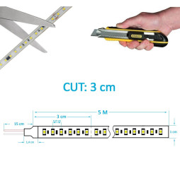 LED Strip 24V | 238xLED/m | 5m | SMD2835 | 2200Lm | 20W/M | IP20