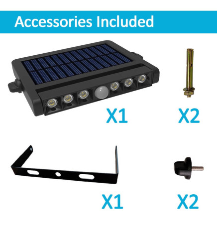 Solar LED-spotlight - justerbar - 5W - Bevægelsessensor - 4000K