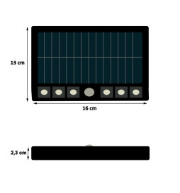 Foco Solar orientable LED - 5W  -Sensor de movimiento - 4000K