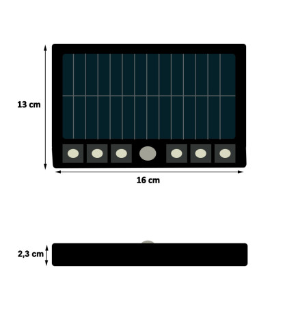 Aurinkokennovalaisin - säädettävä - LED - 5W - Liiketunnistin - 4000K