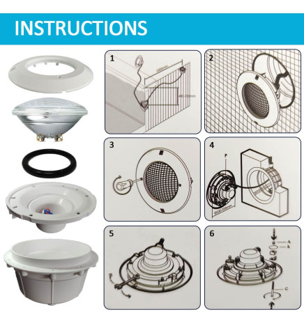 Boîtier PAR56 Encastré pour Projecteur de LED Piscine