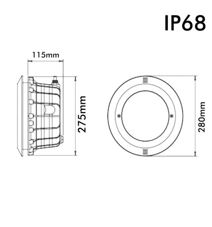 Housing PAR56 Carcasa Empotrable para Foco LED Piscina