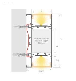 LED-Væglampe  - Lineær - OULU HVID  - 0.44m - 0.94m - 1.44m - 1.94m - IP54