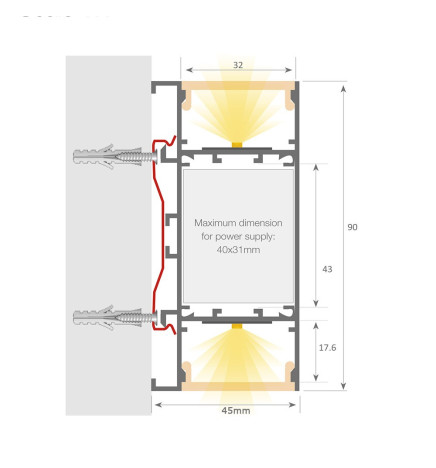 LED-Væglampe  - Lineær - OULU HVID  - 0.44m - 0.94m - 1.44m - 1.94m - IP54
