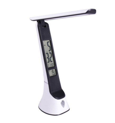 Lâmpada de mesa com bateria LED 5W - Regulável - Orientável - Data - Temperatura - CCT