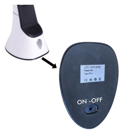 Bordlampe med LED-batteri 5W - Dimbar - Justerbar - Dato - Temperatur - CCT