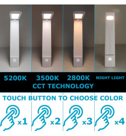 LED-Schreibtischlampe - 9W - ALESUND - Weißer Flexo - CCT