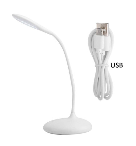 Lampe de bureau LED - 9W - ALESUND - Flexible Blanc - CCT - Batterie Lithium - Dimmable
