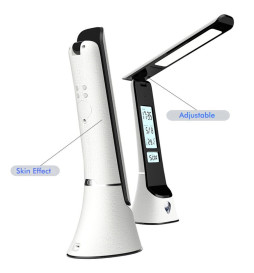 Bordlampe med LED-batteri 5W - Dimbar - Justerbar - Dato - Temperatur - CCT