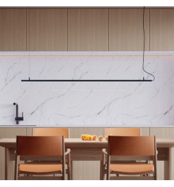 Lineær lampe - vedhæng - MILANO SLIM SORT - 0,5 m - 1 m - 1,5 m - 2 m - IP54
