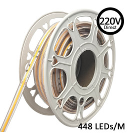 LED COB Streifen  220V | 320 LED/m | 20m | FLIP CHIP | 1200Lm |12W/M | CRI92 | IP67  |  Schneiden Sie alle 25cm