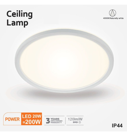 Plafoniera LED 20W - 4000K - Chip Lumileds