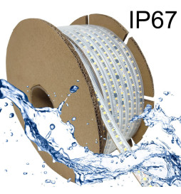 LED-Strip 220V FOTOGRAFI VIDEO | CUT TO MÅLING | 120 LED/m | 50m | SMD2835 | 1800Lm/W | 14W/M | IP67 | Skær hver 10cm