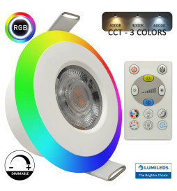 Downlight LED 6W RGB+CCT - Control Remoto - Chip Lumileds
