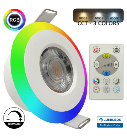 Downlight LED 6W RGB+CCT - Control Remoto - Chip Lumileds