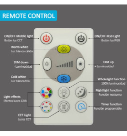 Downlight LED 6W RGB+CCT - Control Remoto - Chip Lumileds
