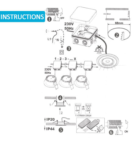 Downlight LED 6W RGB+CCT - Control Remoto - Chip Lumileds