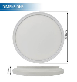 LED taklampe overflate 20W - 4000K - Chip Lumileds