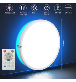 LED-kattovalaisimen pyöreä pinta RGB+CCT - Control Remoto - Chip Lumileds