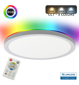 LED-kattovalaisimen pyöreä pinta RGB+CCT - Control Remoto - Chip Lumileds