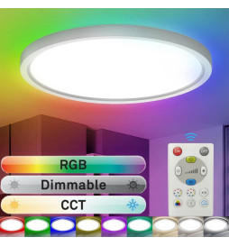 LED Ceiling Light 18W RGB+CCT - Control Remoto - Chip Lumileds