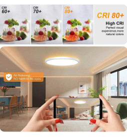 LED Taklampe Overflate 18W RGB+CCT - Control Remoto - Chip Lumileds