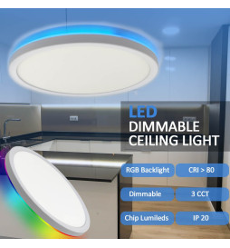 Plafond LED 18W RGB+CCT - Control Remoto - Chip Lumileds