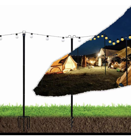 Kit of 2 Metal Supports - 2.4 meters - for garlands and outdoor lighting