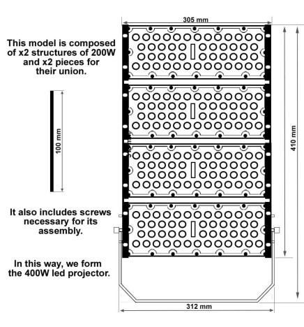 LED-valonheitin 400W DOB MAGNUM OSRAM Chip SMD3030-3D 180Lm / W 60ş