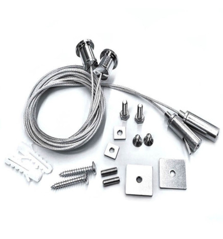 Kit colgante universal - Plata -  con cable de 3m - Pack 2 unidades