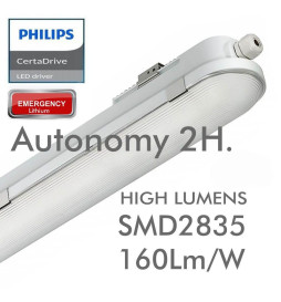 Regleta Emergencia Estanca LED 40W Philips Driver COREPLUS - CCT - 120cm