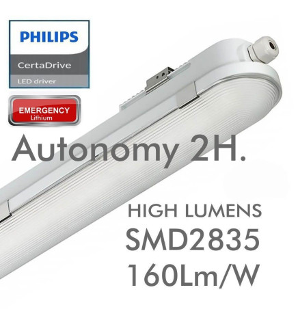 Vattentät Integrerad - Nödsituation-  LED-Armatur 40W Philips Driver COREPLUS- CCT - 120cm