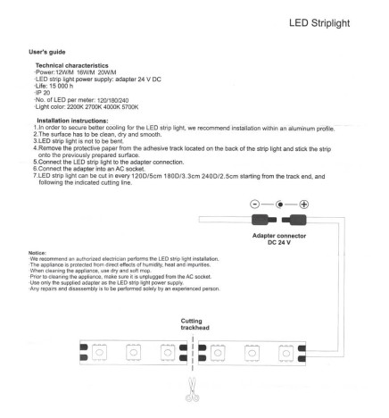 LED-Stripe  24V | 240xLED/m | 5m | SMD2835 | ******Lm | 20W/M | IP20