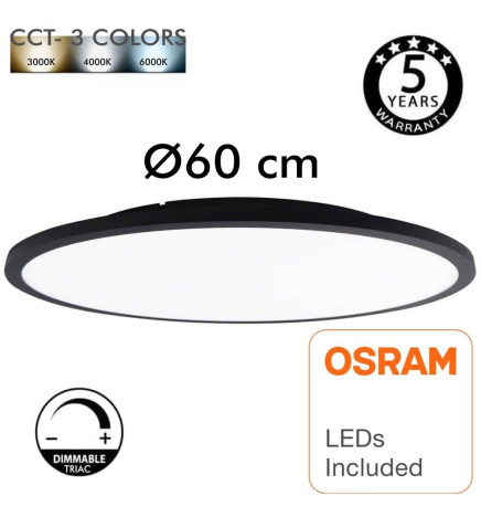 Plafón LED Superficie 40W DIMABLE - OSLO - Negro