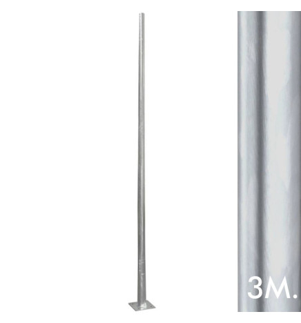 Verzinkter Pfosten für Laternenmasten - Troncoconica - 3 Meter -  Spitze 60 mm
