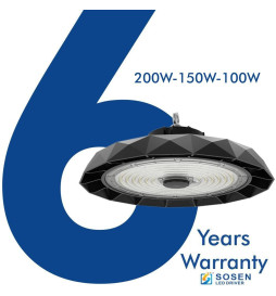 Campana LED UFO BÉLGICA 200W-150W -100W SOSEN Driver - Dimable 1-10V - 170lm/w - IP65