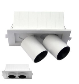 Downlight LED 12W - RETBAR PERISKOPISK - Rektangulær - CCT Farvevalg