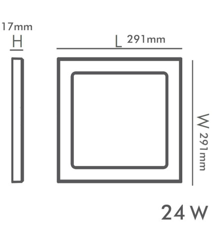 Downlight + LED-taklampa - Kvadrat- MOSS - 24W JUSTERBAR - Valbar CCT-färg