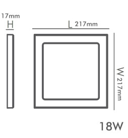 Downlight + LED-taklampe - Kvadrat - MOSS HVIT- 18W JUSTERBAR - Velgbar CCT-farge