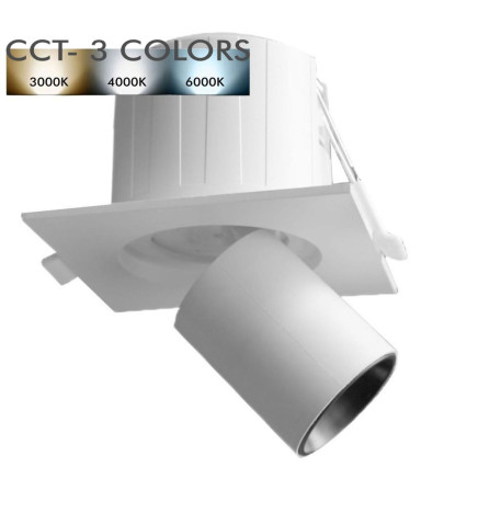 Downlight LED 6W - PERISCOPIO DIREZIONABILE - Quadrato - CCT Colore Selezionabile