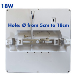 Downlight + LED-loftlampe - Firkant - MOSS  HVID - 18W JUSTERBAR - Vælgbar CCT-farve