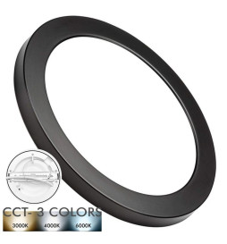 Downlight + LED-taklampa - Cirkulär -SVART MOSS - 24W JUSTERBAR - Valbar CCT-färg