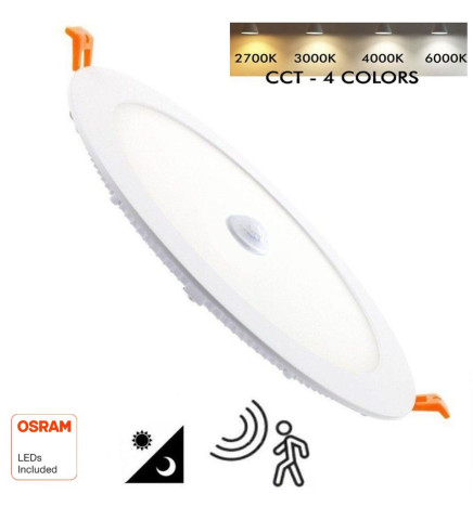 Painel LED Circular 24W con Detector de Movimiento - CCT - OSRAM CHIP