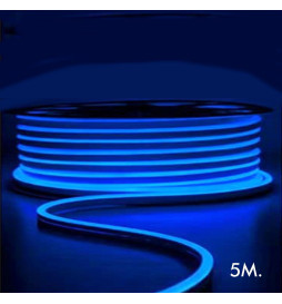 LED-neon - 5 meter - BLÅ - LED 6 mm - 12V - Klipp 2,5 cm