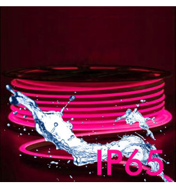 LED-neon - 5 meter - ROSA - LED 6 mm - 12V - Klipp 2,5 cm