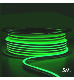 LED-neon - 5 meter - GRØNN - LED 6 mm - 12V - Klipp 2,5 cm