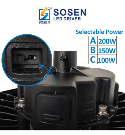 High Bay UFO DIAMOND 200W-150W -100W  SOSEN Driver - Dimbar 1-10V - 170lm/w - IP65