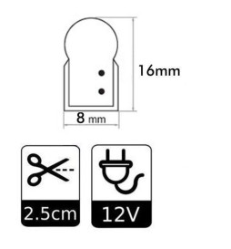 8W Neon Fleksibel LED 12V 25m 8mm Grøn