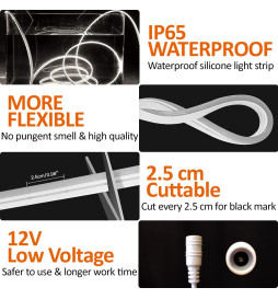 Neon LED - 5 metri - VERDE- LED 6mm - 12V - Taglio 2,5cm