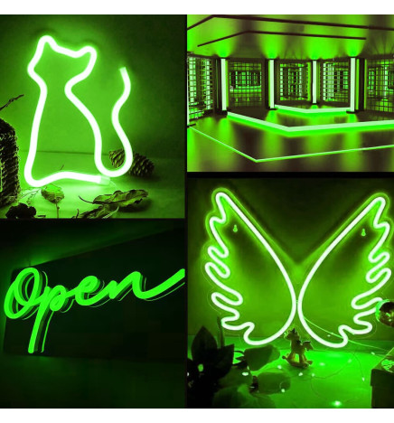 Neon LED - 5 metros - VERDE - LED 6mm - 12V - Corte 2,5cm